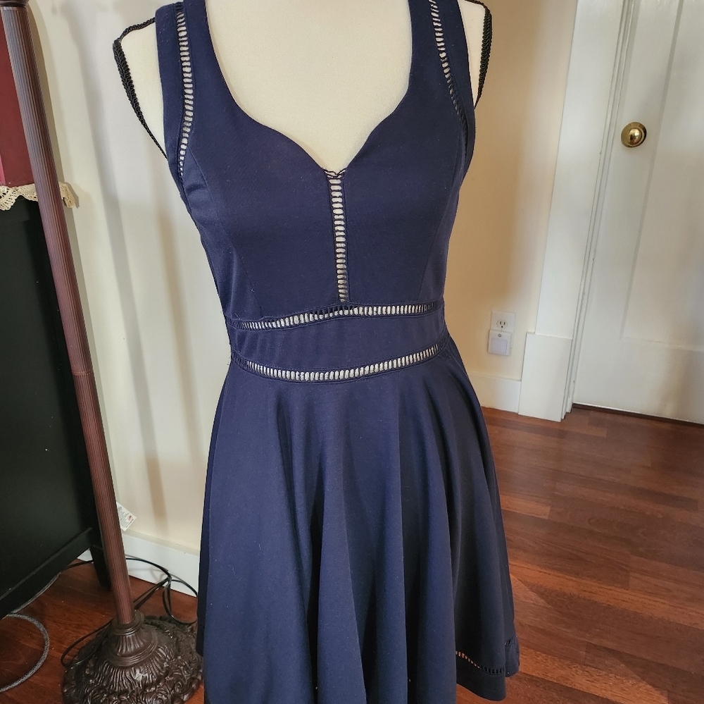 Annabella, navy blue A-line dress size Medium